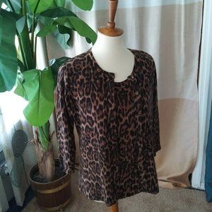 Doncaster Size S Animal Print cashmere twin set
